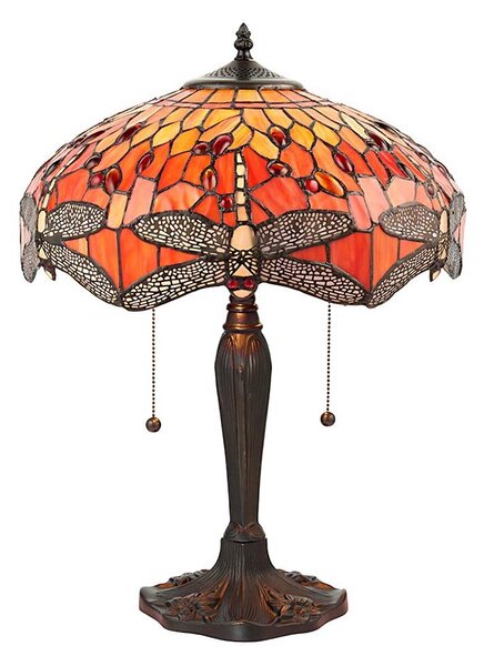 Endon 64093 - Lampada da tavolo Tiffany DRAGONFLY 2xE27/60W/230V diam. 41 cm