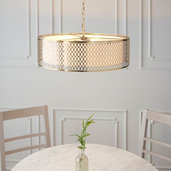 Endon 101569 - Lampadario a catena CORDERO 3xE27/10W/230V dorato