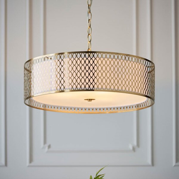 Endon 101569 - Lampadario a catena CORDERO 3xE27/10W/230V dorato