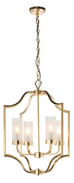 Endon 81914 - Lampadario a catena EDREA 4xE14/6W/230V ottone