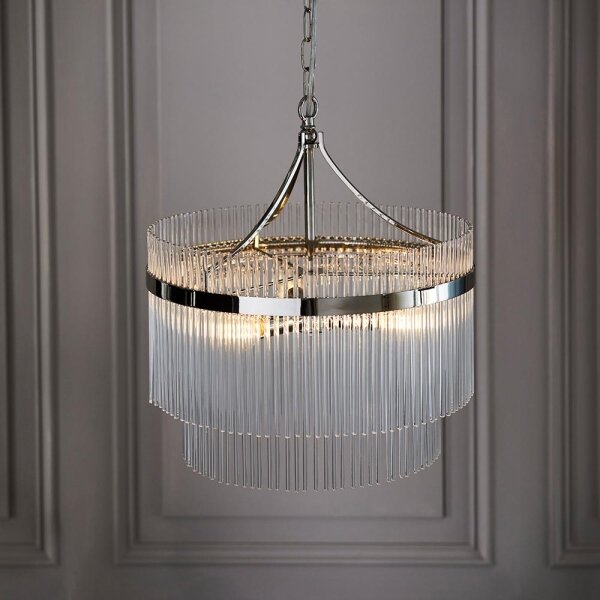 Endon 104113 - Lampadario a sospensione con catena MARIETTA 3xE14/7W/230V, finitura cromata lucida