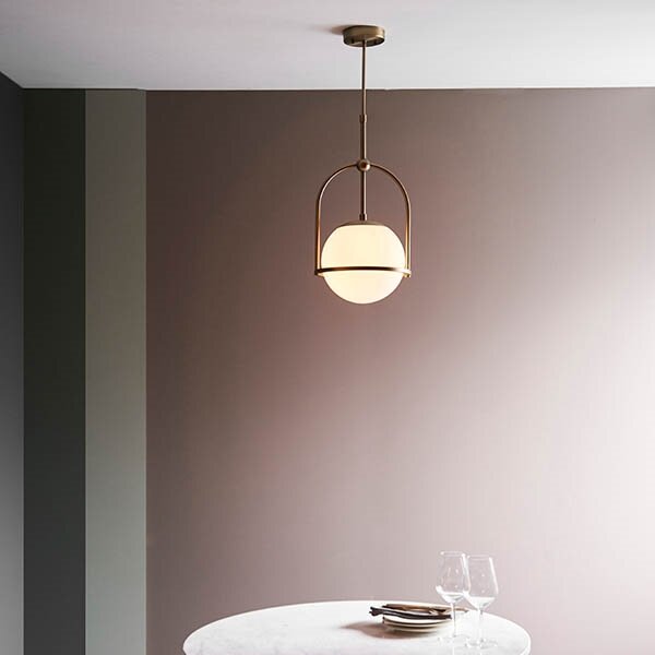 Endon 90844 - Lampadario su asta ONTARIO 1xE27/10W/230V ottone