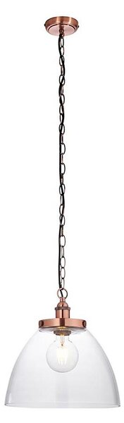 Endon 106895 - Lampadario a catena HANSEN 1xE27/10W/230V in rame