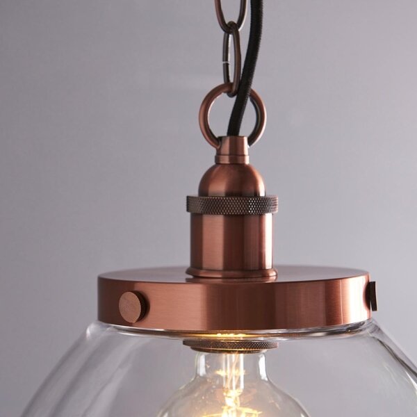 Endon 106895 - Lampadario a catena HANSEN 1xE27/10W/230V in rame