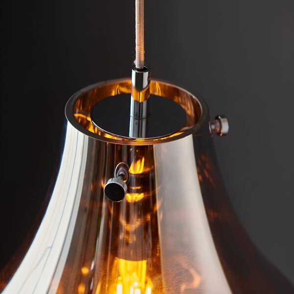 Endon 99788 - Lampada sospesa EUROPA 1xE27/10W/230V nero fumé