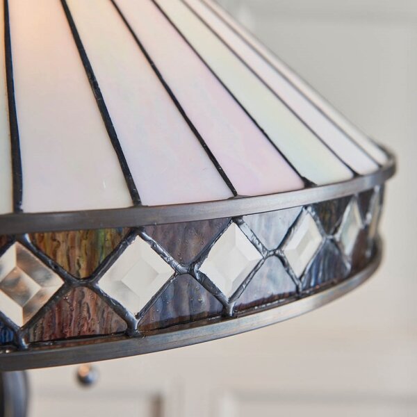 Endon 70936 - Lampada da terra Tiffany FARGO 2xE27/60W/230V, diametro 50 cm