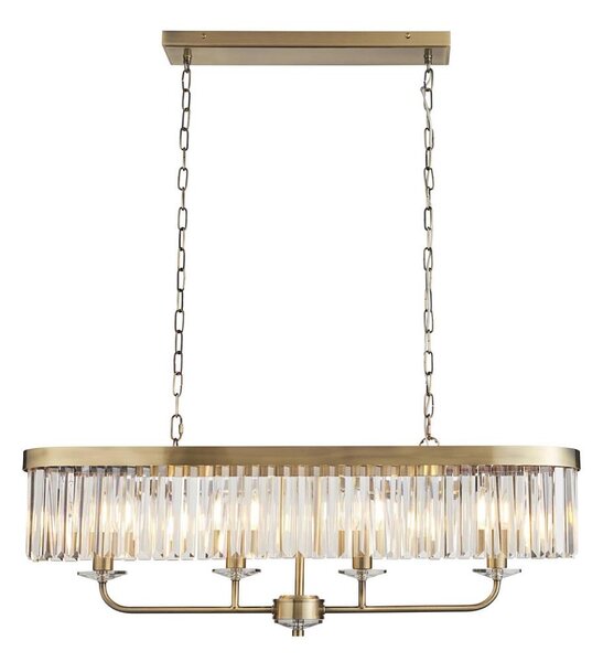 Endon 110539 - Lampadario a catena CHESTERFIELD 4xE14/6W/230V in ottone