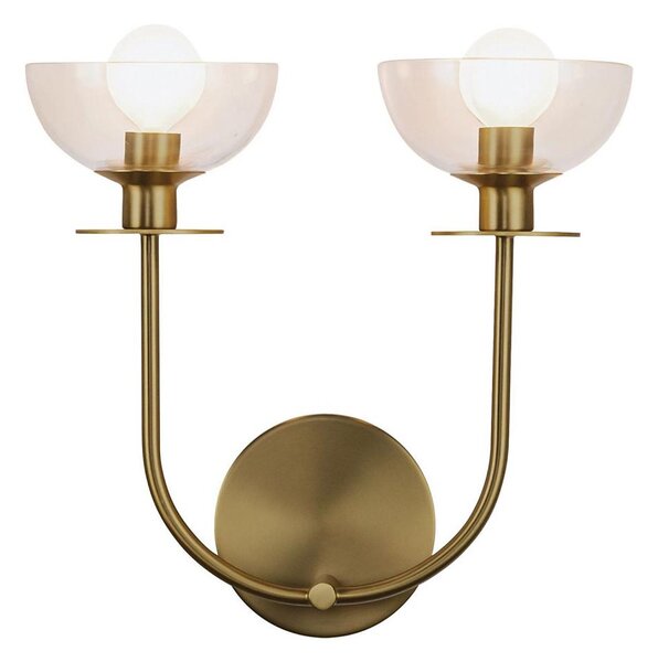 Alora Mood ALM-SYLVIA-2WB-BG-CL - Lampada da parete SYLVIA 2xE14/40W/230V, dorata