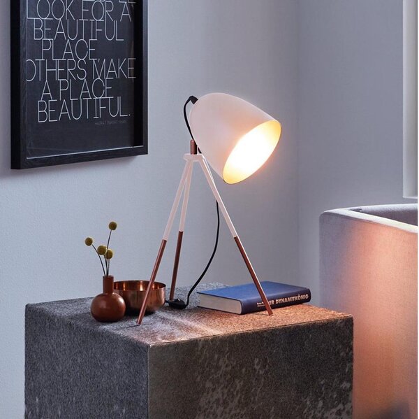 Eglo 49727 - Lampada da tavolo CHESTER 1xE27/60W/230V bianco/rame