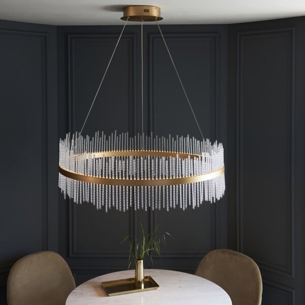 Endon 107672 - Lampadario dimmerabile a sospensione con cavo ADRIEL LED/83W/230V 3000K oro