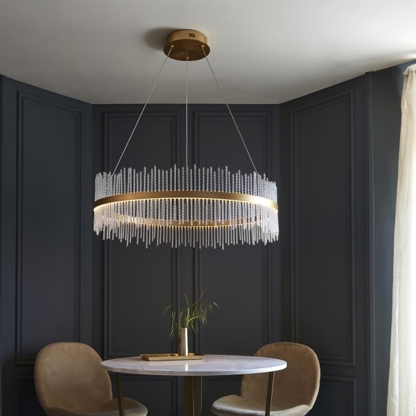 Endon 107672 - Lampadario dimmerabile a sospensione con cavo ADRIEL LED/83W/230V 3000K oro