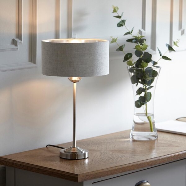 Endon 100646 - Lampada da tavolo HIGHCLERE 1xE14/7W/230V beige/cromo opaco
