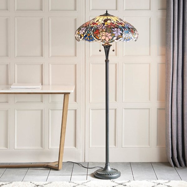 Endon 64323 - Lampada da terra Tiffany SULLIVAN 2xE27/60W/230V diam. 56 cm