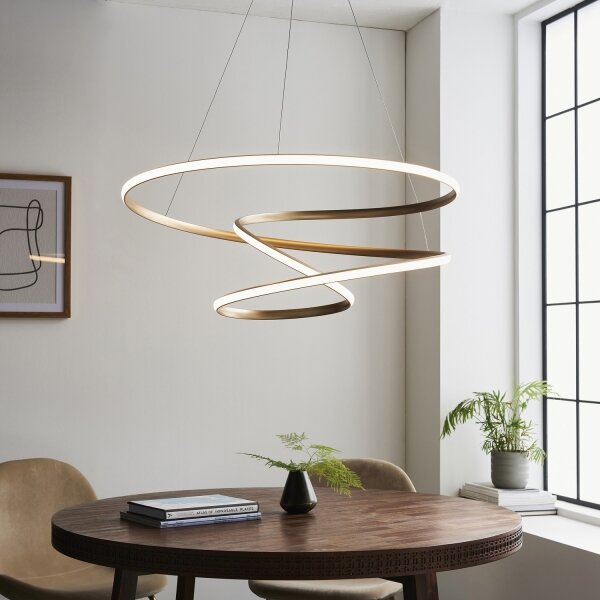 Endon 97639 - Lampadario sospeso dimmerabile a cavo TWIRL LED/88W/230V 3000K oro