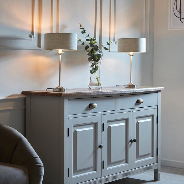 Endon 100646 - Lampada da tavolo HIGHCLERE 1xE14/7W/230V beige/cromo opaco