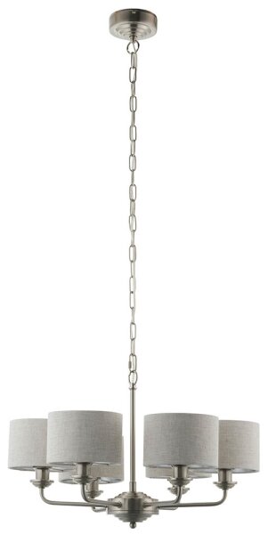 Endon 99151 - Lampadario sospeso con catena HIGHCLERE 6xE14/28W/230V grigio/cromo opaco