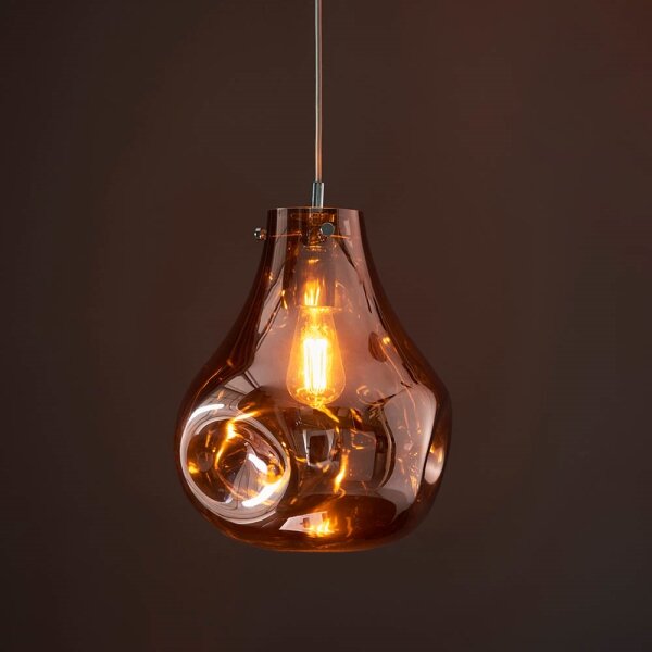 Endon 99790 - Lampadario a sospensione con cavo EUROPA 1xE27/10W/230V marrone fumé
