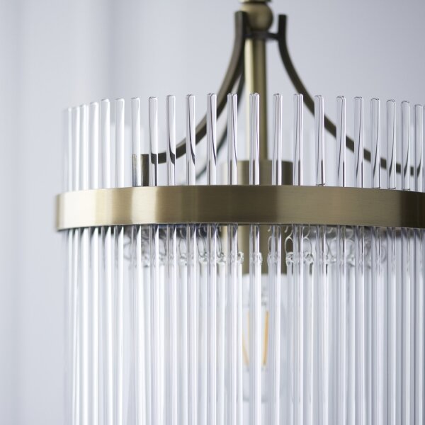 Endon 112572 - Lampadario a catena MARIETTA 1xE27/10W/230V ottone/trasparente