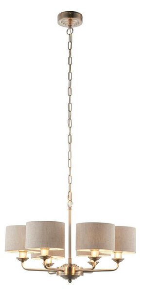 Endon 99151 - Lampadario sospeso con catena HIGHCLERE 6xE14/28W/230V grigio/cromo opaco