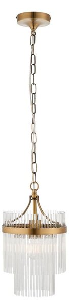 Endon 112572 - Lampadario a catena MARIETTA 1xE27/10W/230V ottone/trasparente