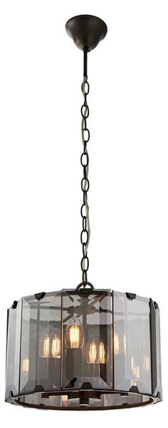 Endon 61281 - Lampadario a sospensione CLOONEY 4xE14/40W/230V nero/vetro fumé