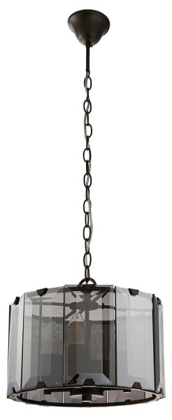 Endon 61281 - Lampadario a sospensione CLOONEY 4xE14/40W/230V nero/vetro fumé