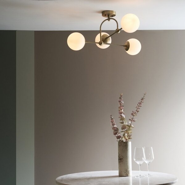 Endon 90843 - Lampada a soffitto ONTARIO a montaggio superficiale 4xE14/7W/230V in ottone