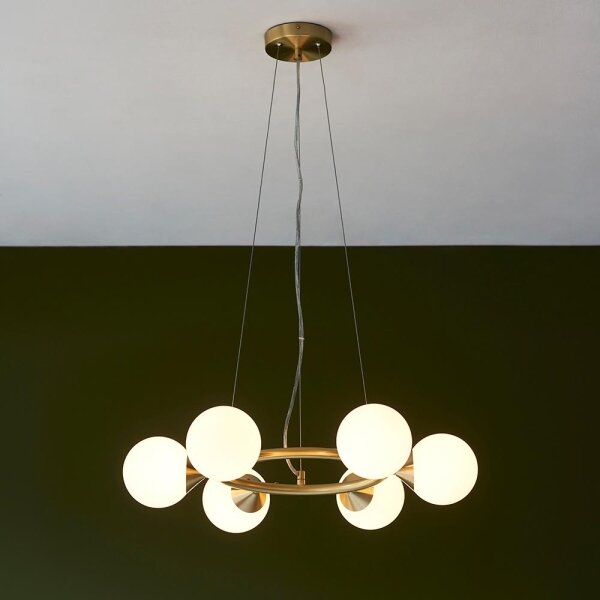 Endon 106390 - Lampadario sospeso su cavo OTIS 6xG9/3W/230V dorato