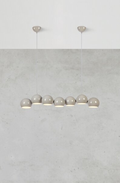 Markslöjd 108914 - Lampadario sospeso a cavo CUPOLO 7xE14/40W/230V grigio