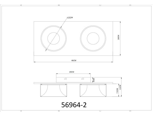 Globo 56964-2 - Plafoniera LED RAYMOND LED/24W/230V 3000K 46x20 cm ottone