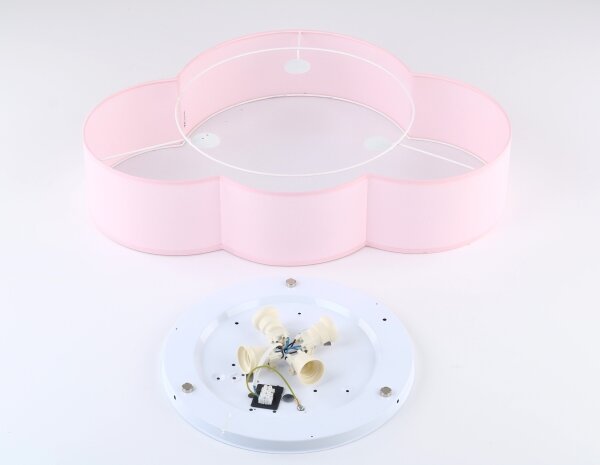 Brilagi - Plafoniera per bambini NIMBUS 4xE27/15W/230V 46x63 cm rosa