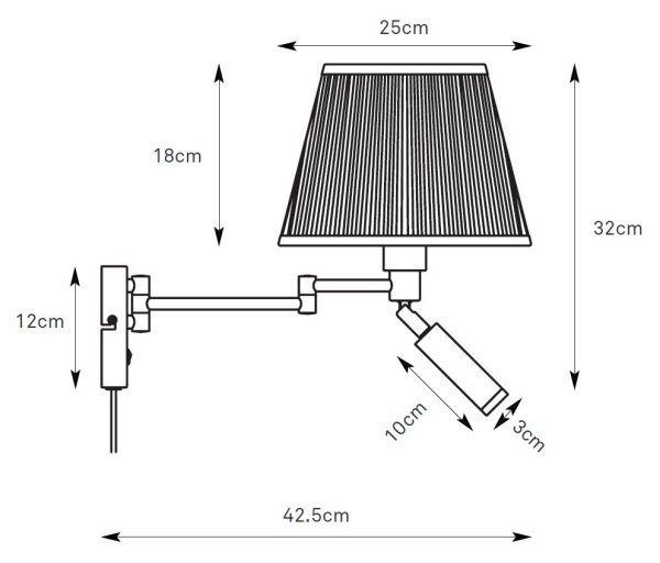 Markslöjd 109017- PIVOT lampada da parete LED 1xE27/40W/230V + LED/4W crema/ottone