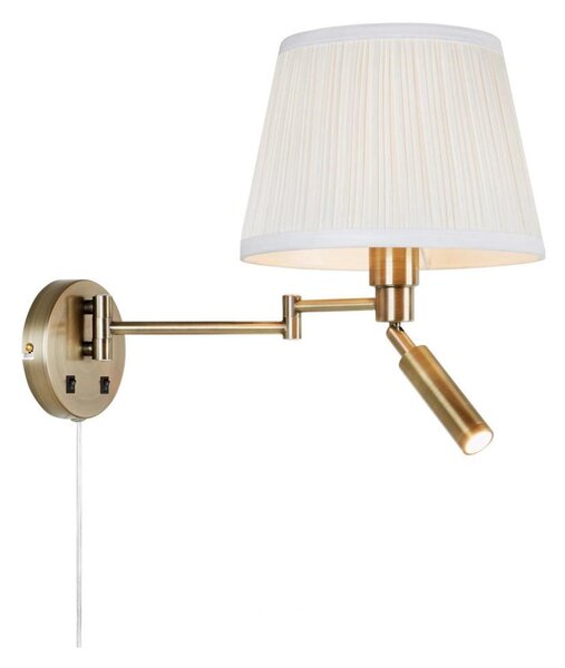 Markslöjd 109017- PIVOT lampada da parete LED 1xE27/40W/230V + LED/4W crema/ottone
