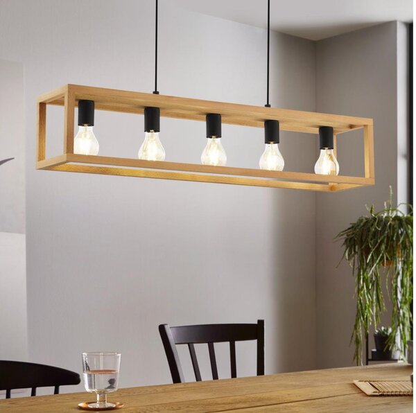Eglo 32143 - Lampada a sospensione su cavo BLACKCROWN 5xE27/40W/230V marrone