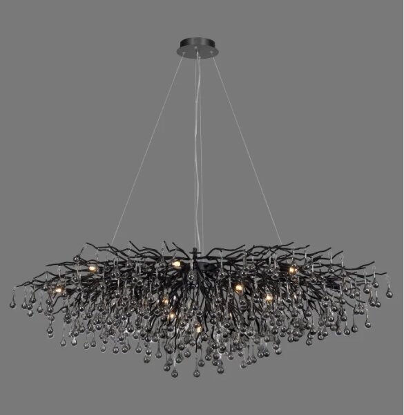 Paul Neuhaus 2031-18 - Lampadario a sospensione con cavi ICICLE 15xG9/40W/230V 75x150 cm nero