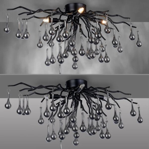 Paul Neuhaus 8090-18 - Plafoniera a montaggio superficiale ICICLE 4xG9/40W/230V 30x60 cm nero