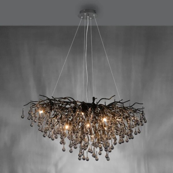 Paul Neuhaus 2192-18 - Lampadario a sospensione con cavo ICICLE 10xG9/40W/230V 50x100 cm nero