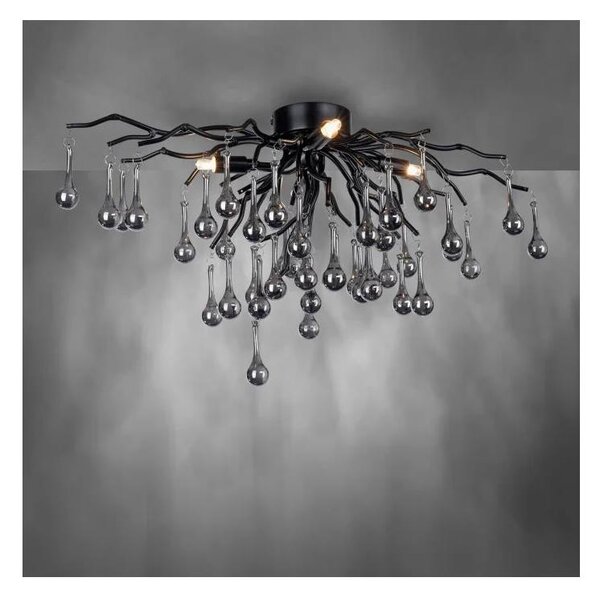 Paul Neuhaus 8090-18 - Plafoniera a montaggio superficiale ICICLE 4xG9/40W/230V 30x60 cm nero