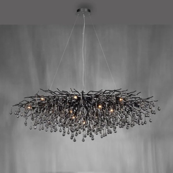 Paul Neuhaus 2031-18 - Lampadario a sospensione con cavi ICICLE 15xG9/40W/230V 75x150 cm nero