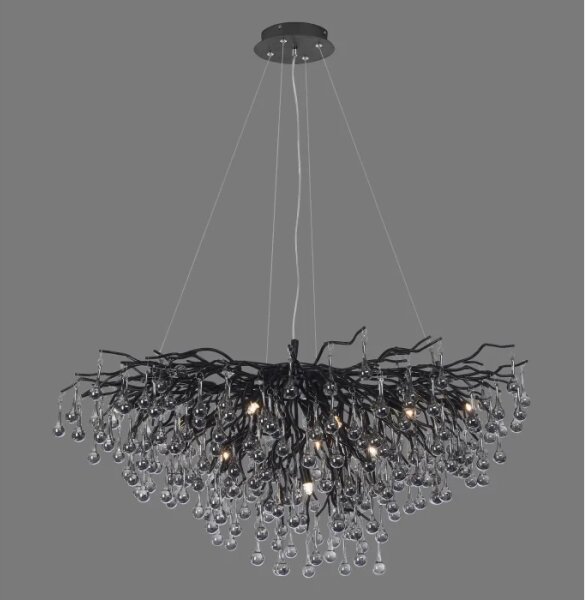 Paul Neuhaus 2192-18 - Lampadario a sospensione con cavo ICICLE 10xG9/40W/230V 50x100 cm nero