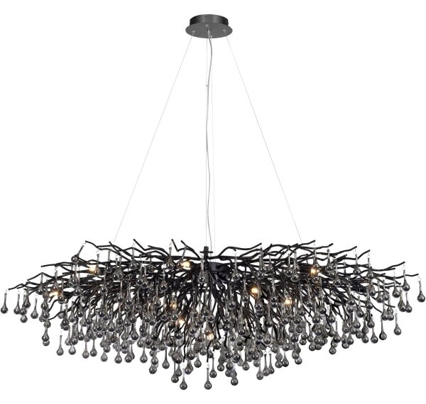 Paul Neuhaus 2031-18 - Lampadario a sospensione con cavi ICICLE 15xG9/40W/230V 75x150 cm nero