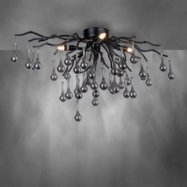 Paul Neuhaus 8090-18 - Plafoniera a montaggio superficiale ICICLE 4xG9/40W/230V 30x60 cm nero