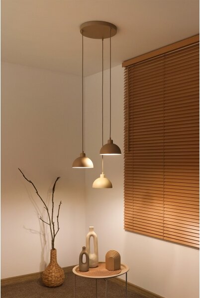 Duolla - Lampadario a cavo IRONLINE 3xE27/15W/230V beige