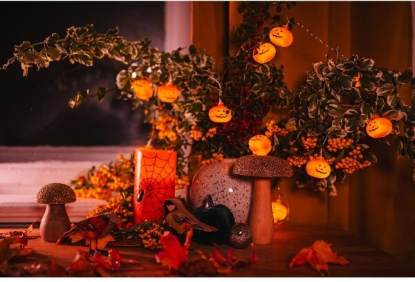 Retlux - Catena luci LED decorativa HALLOWEEN 20xLED/3xAA/bianco caldo 3,3m zucche