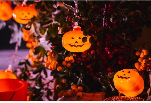 Retlux - Catena luci LED decorativa HALLOWEEN 20xLED/3xAA/bianco caldo 3,3m zucche