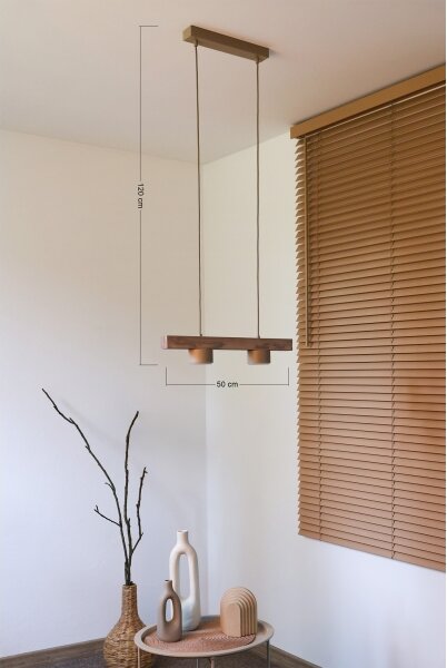 Duolla - Lampadario a sospensione con cavo IRONLINE 2xGX53/3W/230V pino/rovere/beige