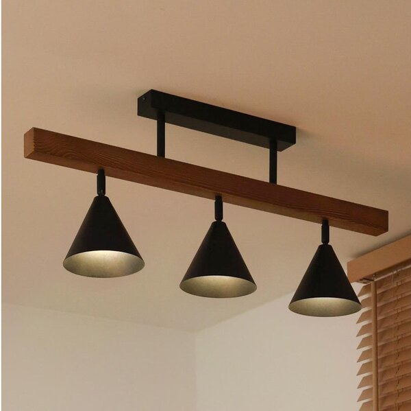 Duolla - Plafoniera IRONLINE 3xG9/3W/230V pino rovere/nero