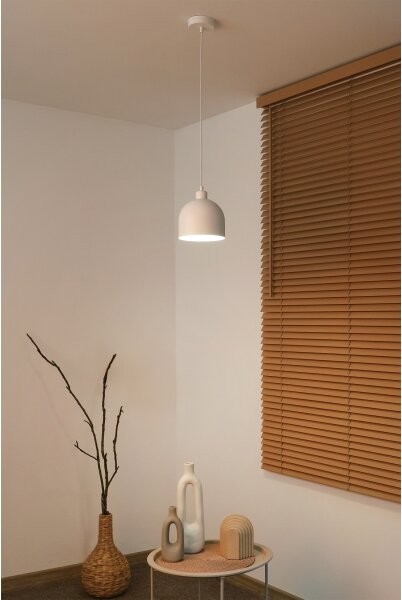 Duolla - Lampadario a sospensione su cavo IRONLINE 1xE27/15W/230V diam. 17 cm bianco