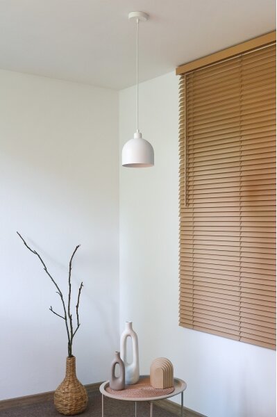 Duolla - Lampadario a sospensione su cavo IRONLINE 1xE27/15W/230V diam. 17 cm bianco