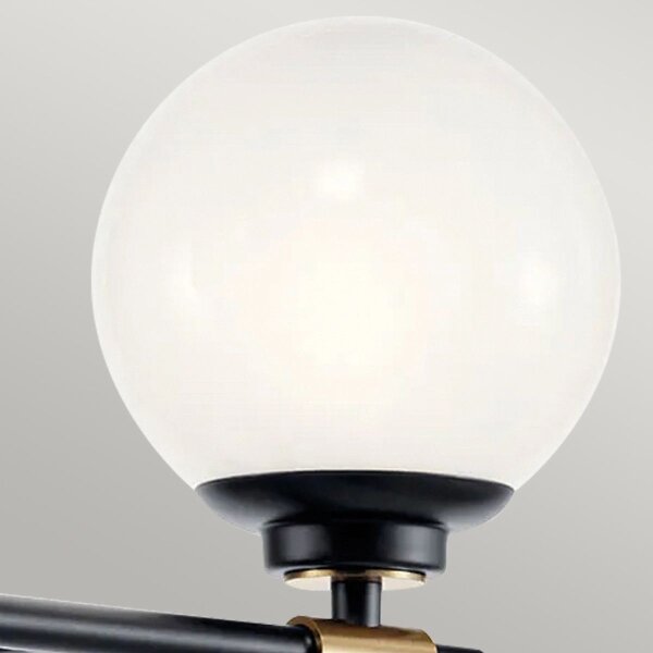 Kichler KL-BENNO2-BK-CPZ-LED Lampada da bagno BENNO 2x LED/3W/230V nero/oro IP44